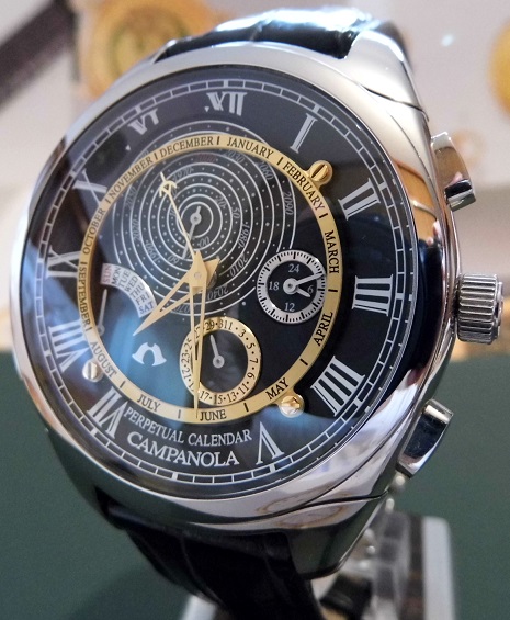 Citizen Campanola Perpetual Calendar, Black Dial, Leather Strap
