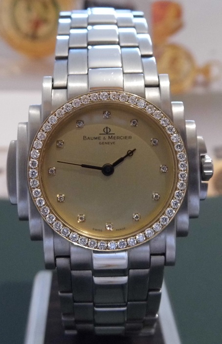 Baume & Mercier Shogun Diamonds, Gold Dial, Bracelet