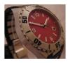 Gucci Pantheon Divers Watch, Red Dial With Steel & Rubber Bracelet