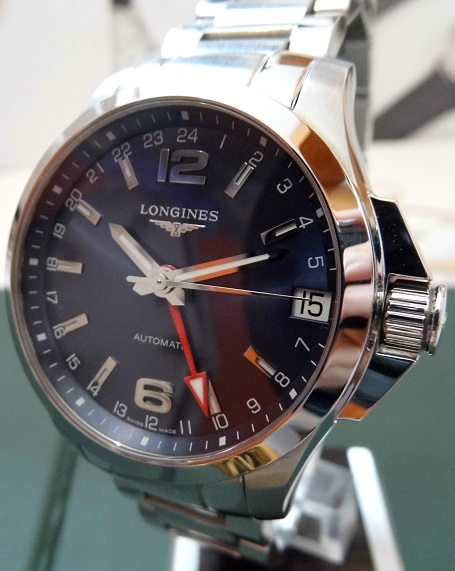 Longines Conquest GMT, Blue Dial, Bracelet