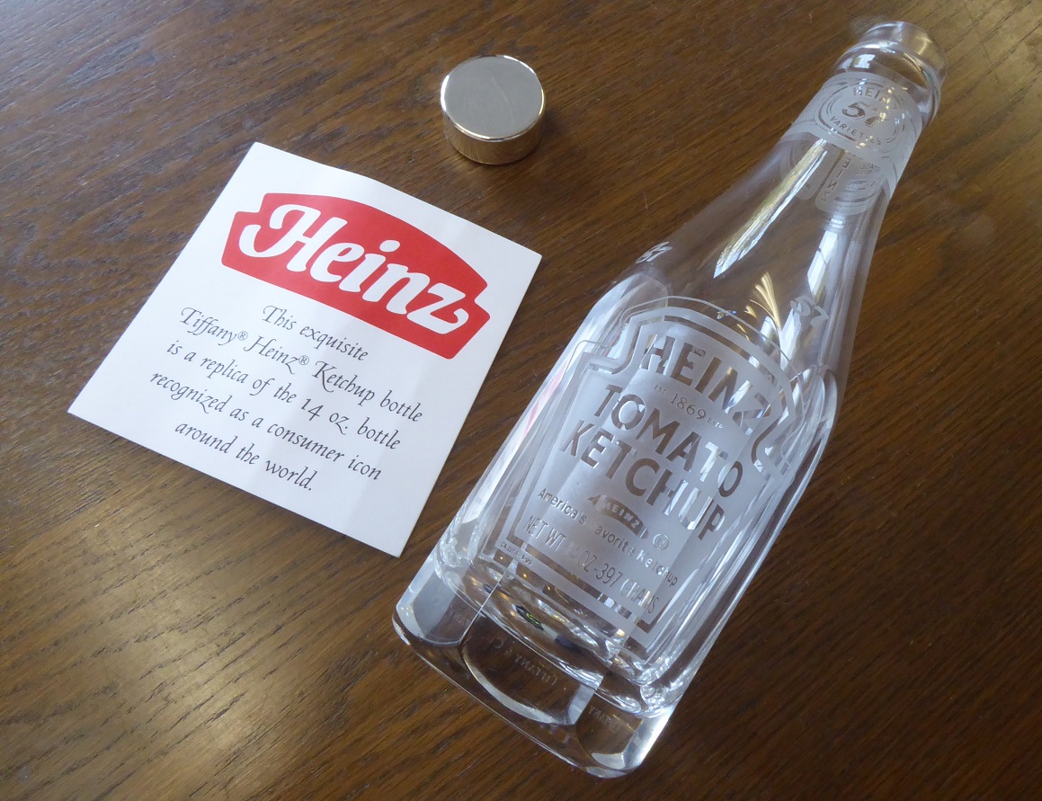 A Tiffany & Co Crystal Glass Heinz 57 Tomato Ketchup Bottle