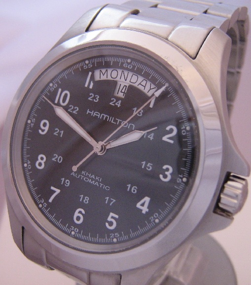 Hamilton Khaki King Automatic, Black Dial, Steel Bracelet