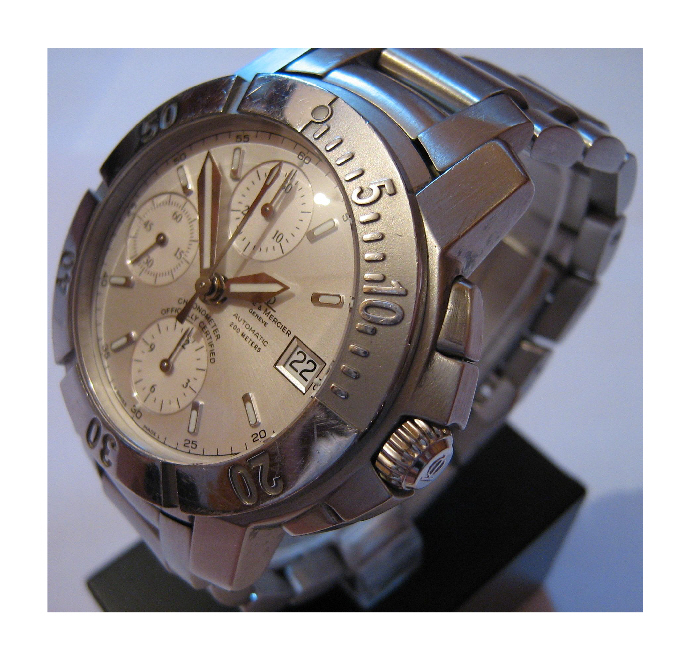 Baume & Mercier Capeland S Chronograph, White Dial, Steel Bracelet