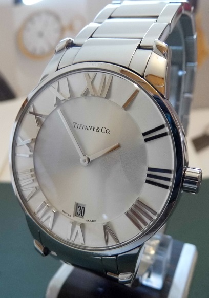 Tiffany & Co Atas 37.5mm Quartz, Silver Dial, Bracelet