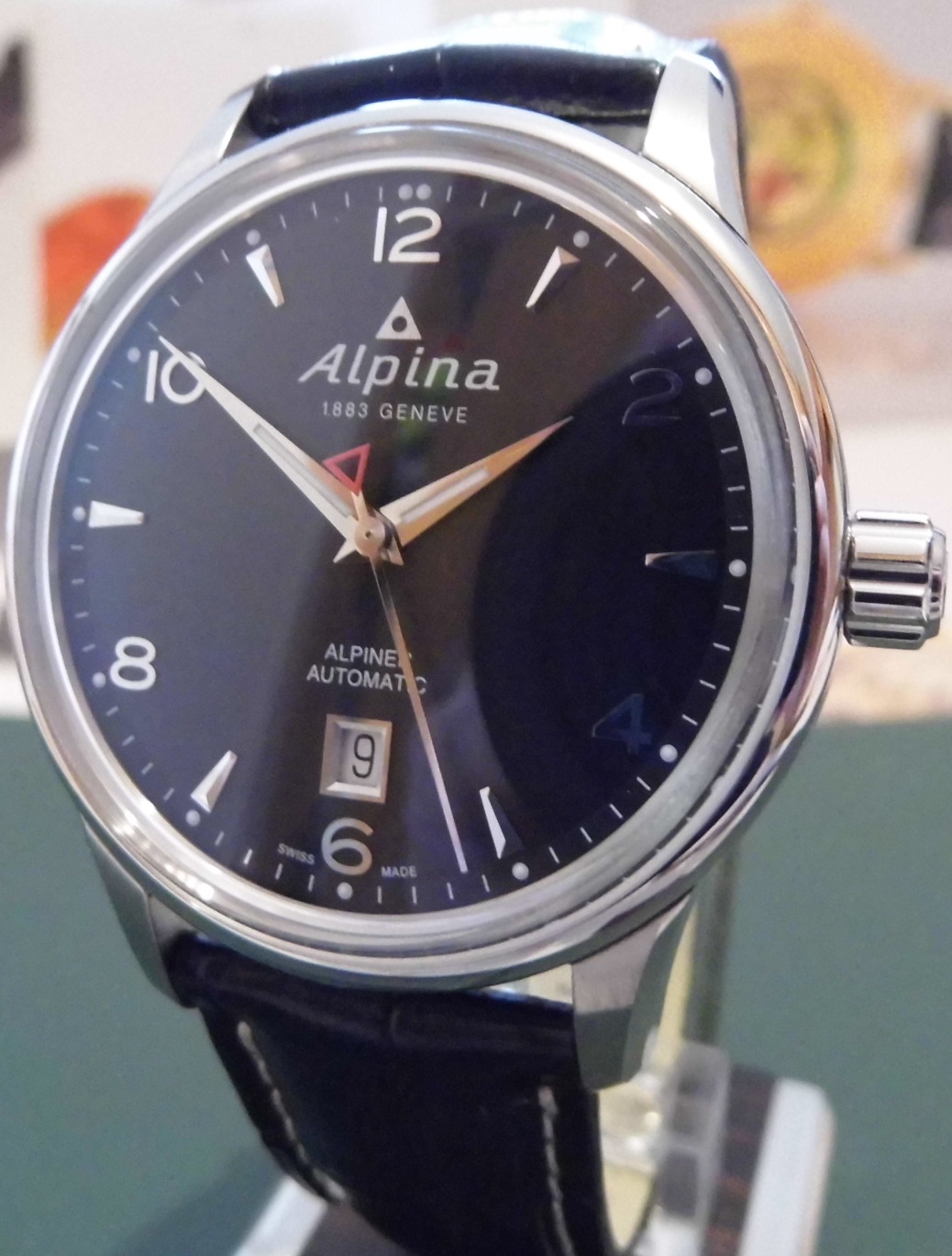 Alpina Alpiner Automatic, Black Dial, Leather Strap