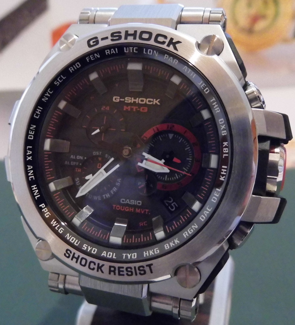 Casio G Shock MTGS1000D, Black Dial, Steel Bracelet