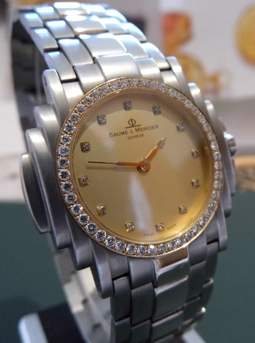 Baume & Mercier Shogun Diamonds, Gold Dial, Bracelet