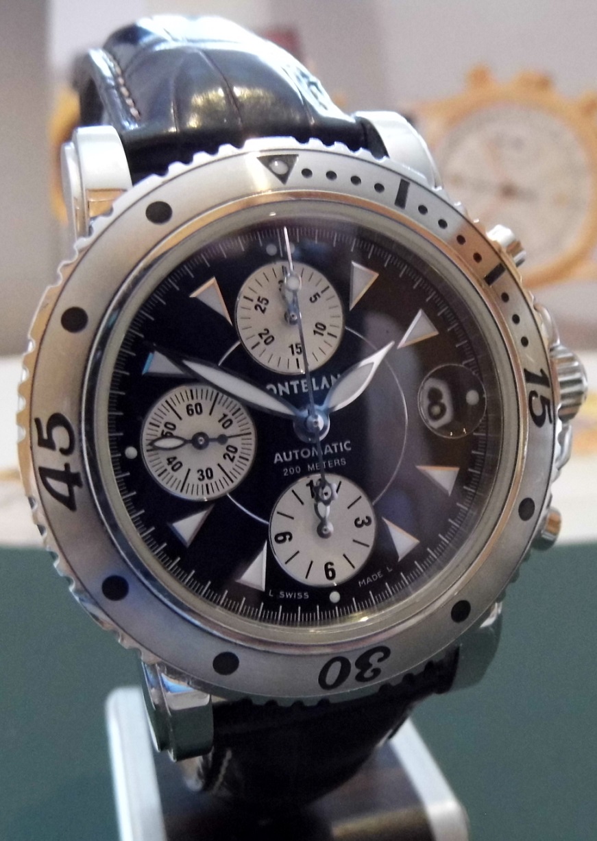 Montblanc Meisterstuck Sport Chronograph, Black Dial, Leather Strap