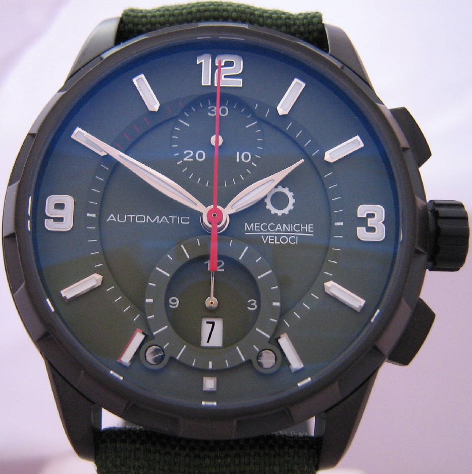Meccaniche Veloci Rally Chronograph, Green Dial With Lorica Strap