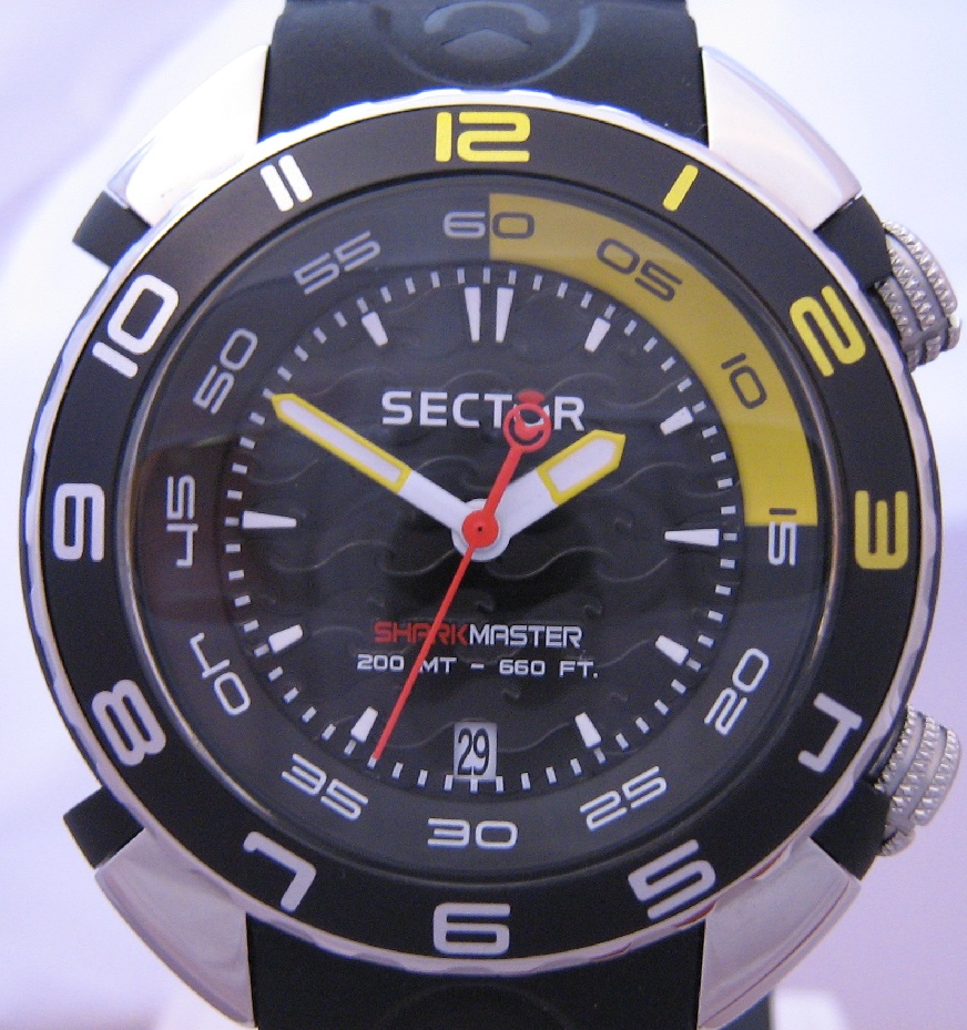 Sector Sharkmaster Divers Watch, Black Dial With Rubber Strap