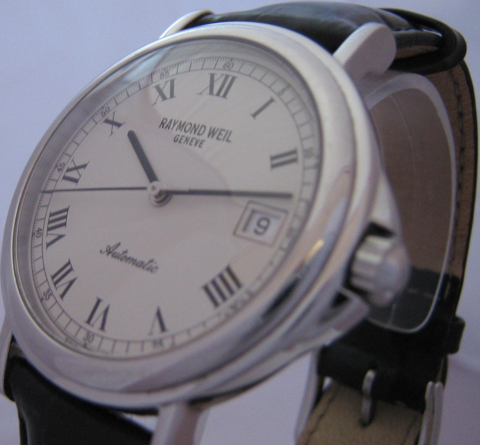 Raymond Weil Tradition Watch, White Dial With Leather Strap