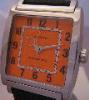 Leandri Square Automatic, Orange Dial With Leather Strap