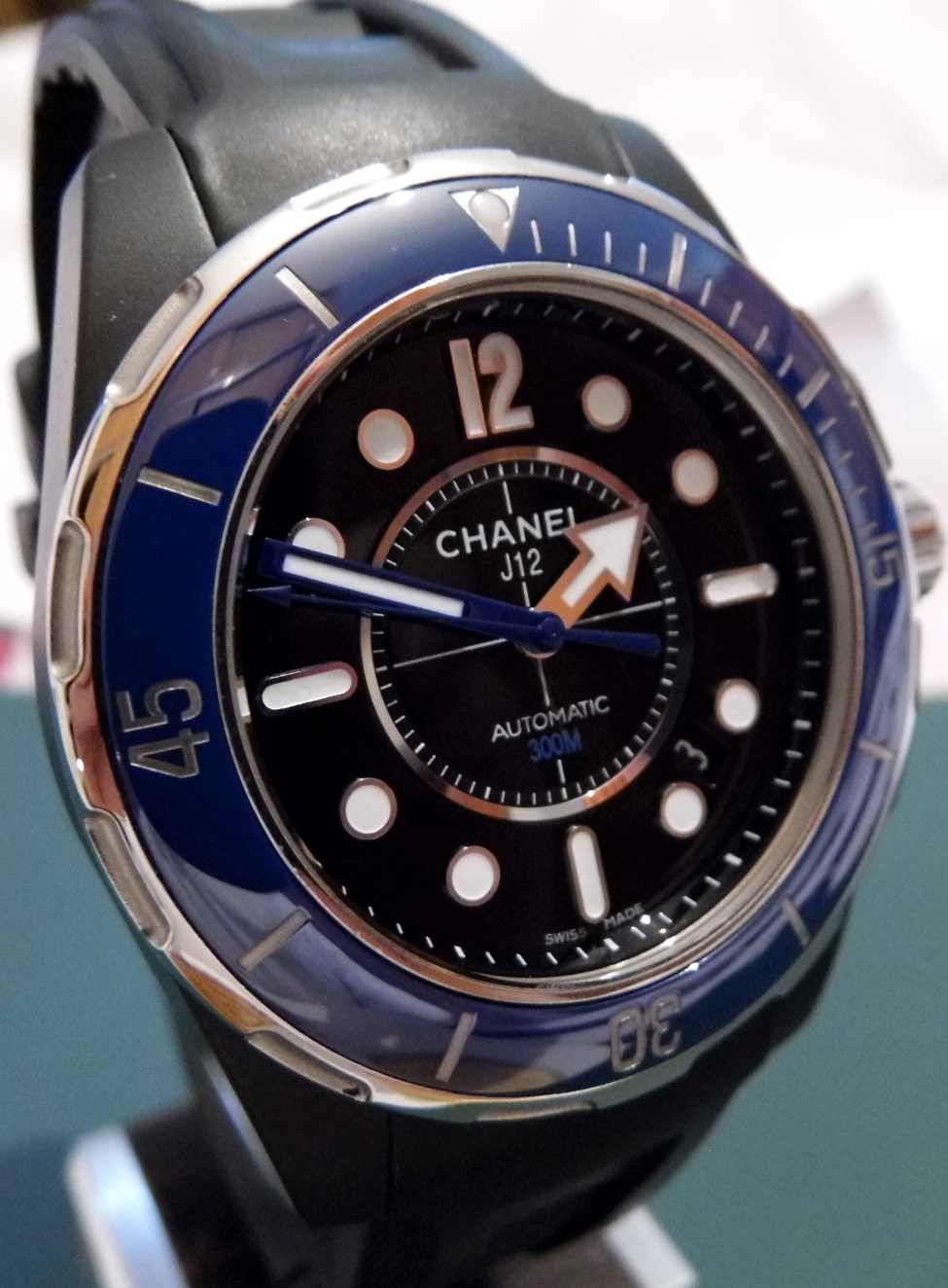 Chanel J12 Marine, Black Dial, Black Rubber Strap
