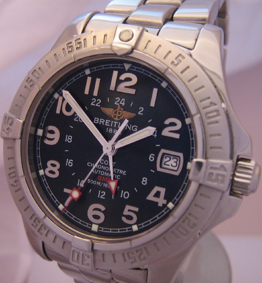 Breitling Colt GMT, Black Dial With Steel Bracelet