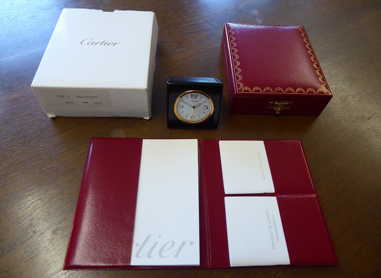 A Cartier Pasha Travel Alarm Clock