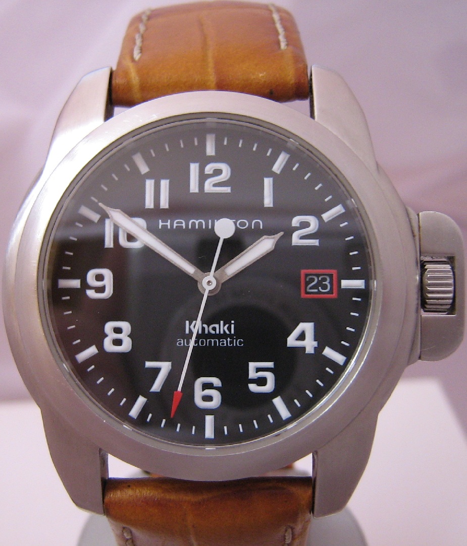 Hamilton Khaki Automatic, Black Dial With Leather Strap