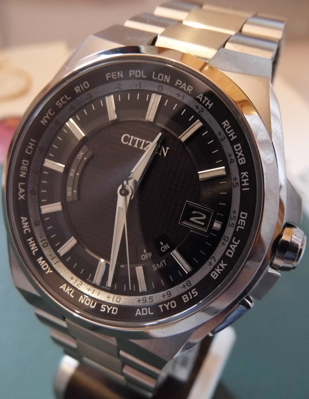 Citizen Atessa Direct Drive, Black Dial, Titanium Bracelet