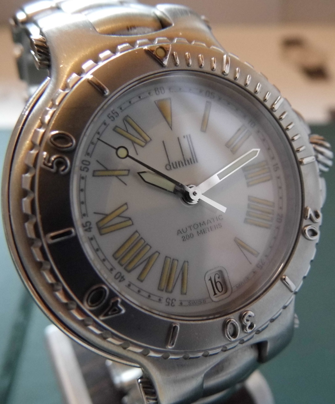 Alfred Dunhill Sport Diver, White Dial, Steel Bracelet