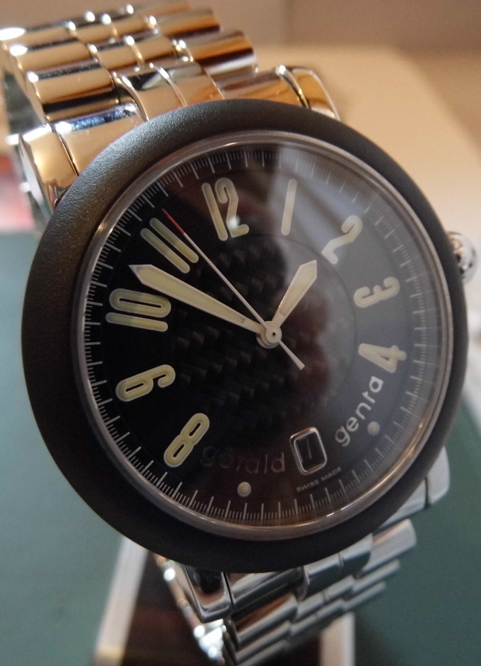 Gerald Genta Arena Sport, Black Dial, Bracelet