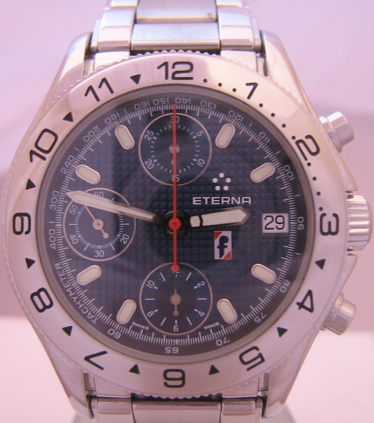 Eterna Pininfarina Chronograph, Blue Dial, Steel Bracelet