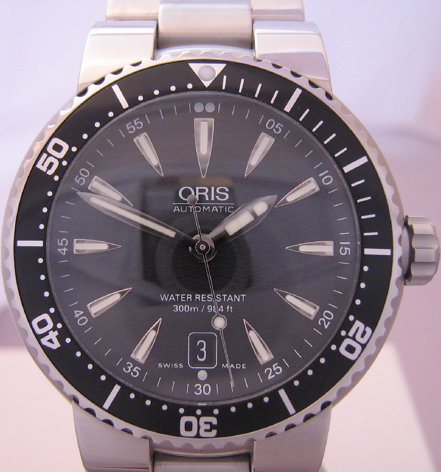 Oris TT1 Divers Watch, Black Dial With Steel Bracelet