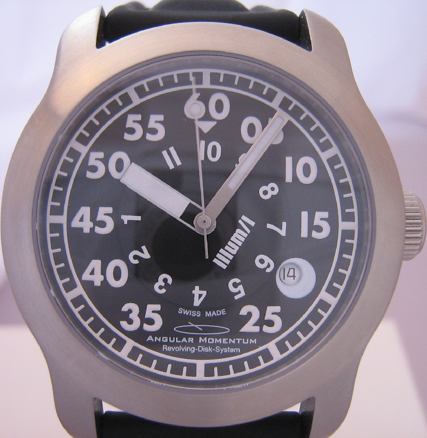 Angular Momentum Illum I Divers Watch, Black Dial With Rubber Strap