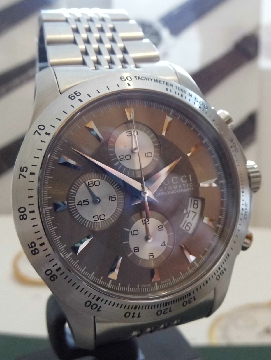 Gucci G-Timeless Automatic Chronograph, Brown/Bronze Dial, Braclelet