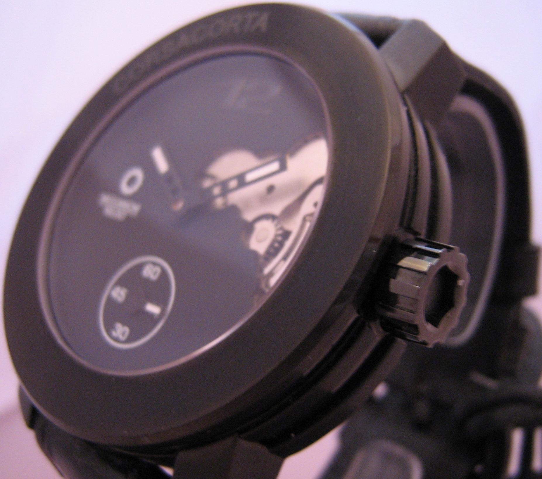 Meccaniche Veloci Corsa Corta Watch, Black Dial With Leather Strap