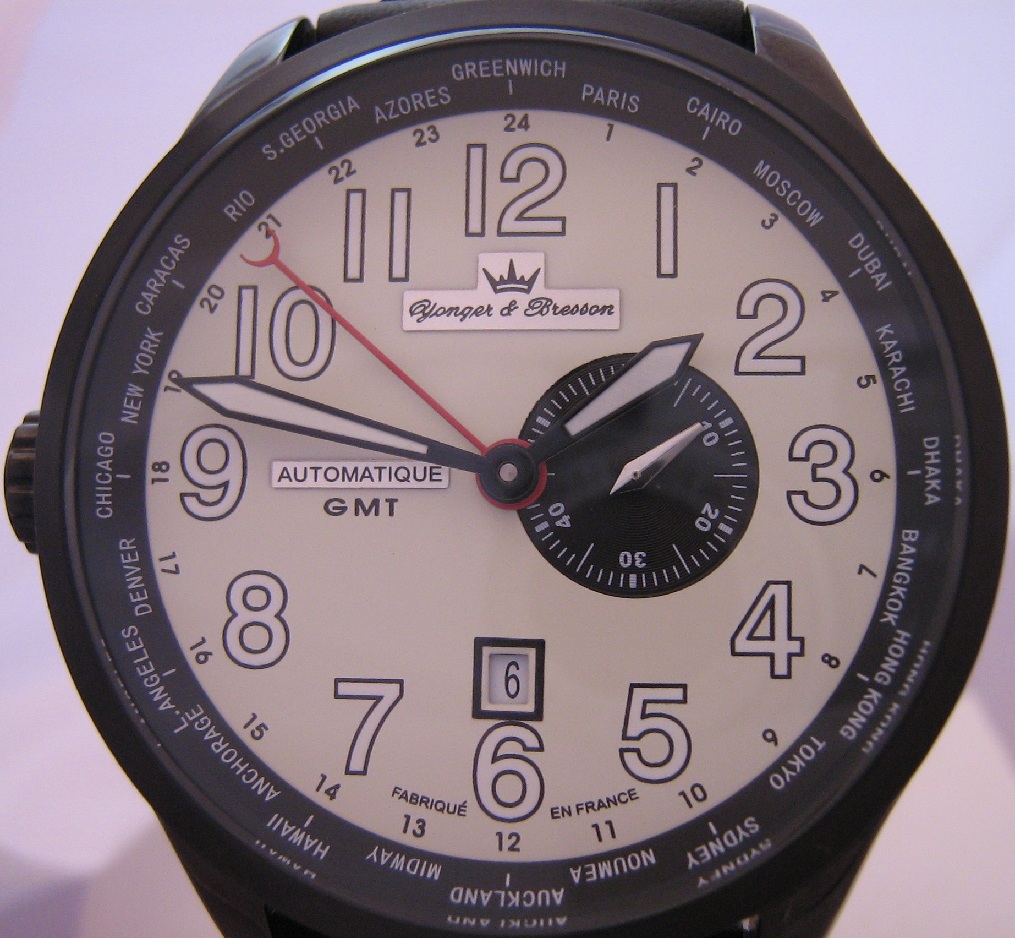 Yonger & Bresson Jules Verne GMT, Cream Dial, Leather Strap