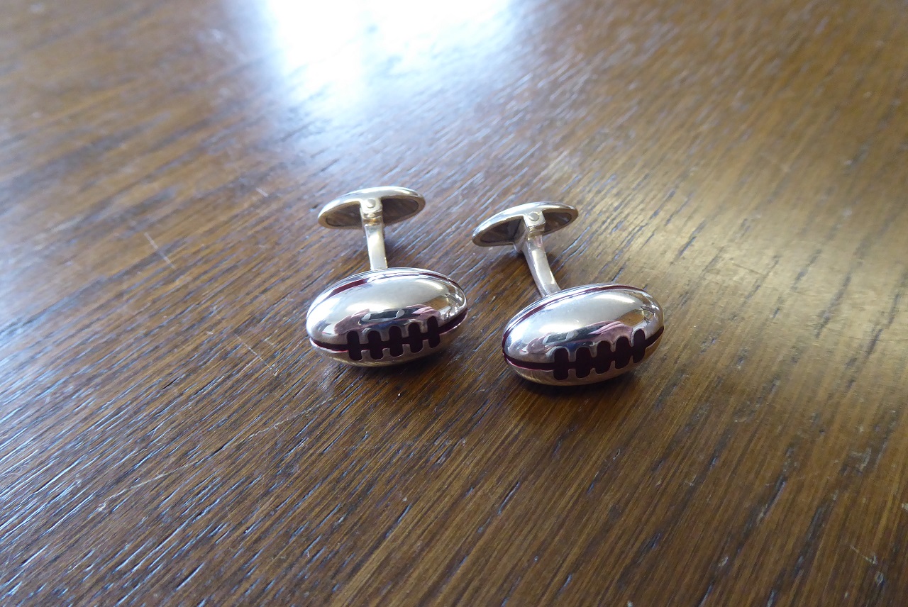 Links Of London Sterling Silver Rugby Ball Cufflinks