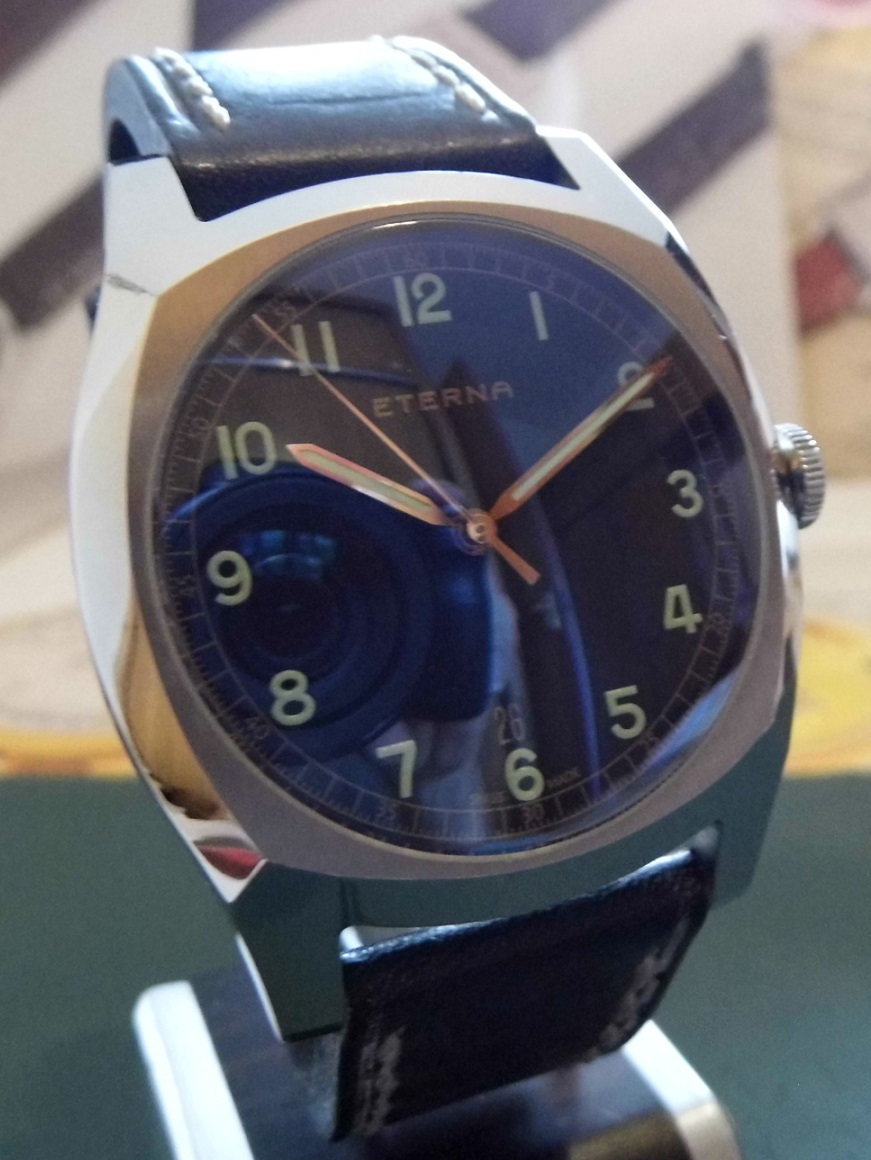 Eterna Heritage Military 1939, Black Dial, Leather Strap