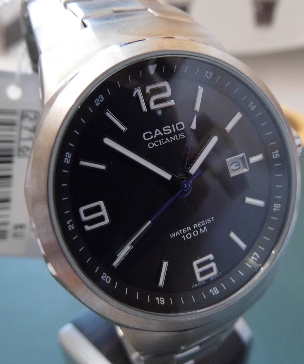 Casio Oceanus, Black Dial, Stainless Steel Bracelet