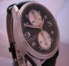 Louis Erard Heritage Chronograph, Black Dial With Leather Strap
