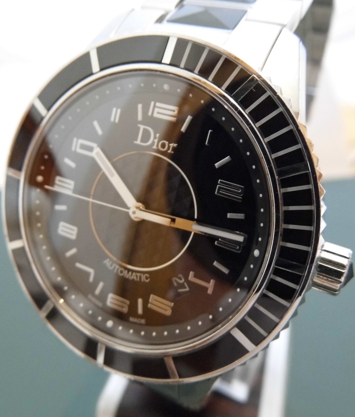 Dior Christal Automatic, Black Dial, Stainless Steel Bracelet