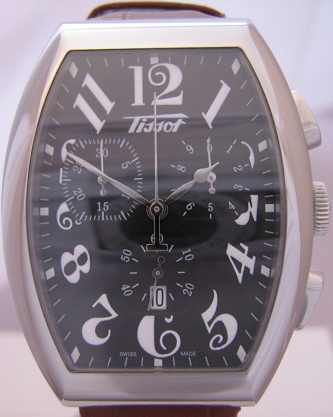 Tissot Porto Chronograph, Black Dial With Leather Strap