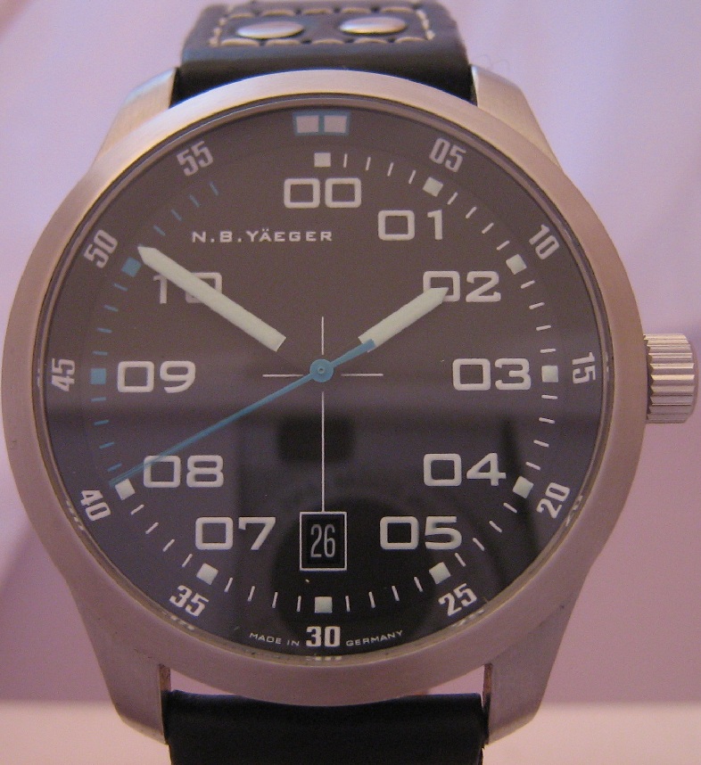 N.B Yaeger Delta Sector Automatic, Black Dial, Two Straps