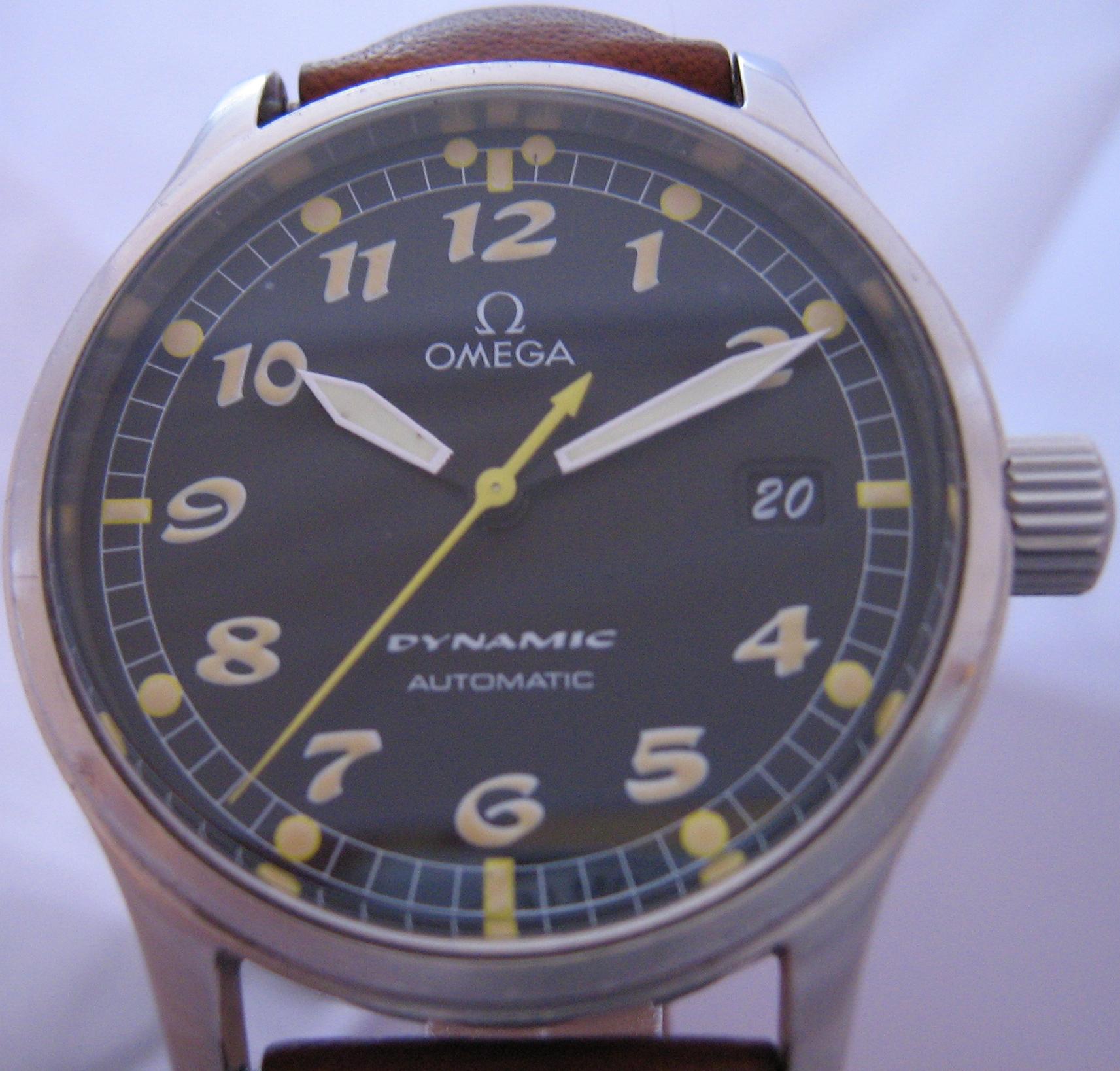 Omega Dynamic Automatic Watch, Black Dial With Brown Leather Strap