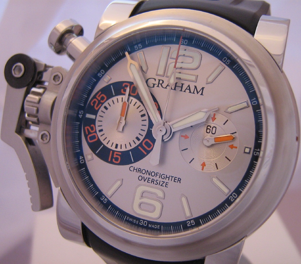 Graham Chronofighter Oversize Ranger, Silver Dial, Rubber Strap