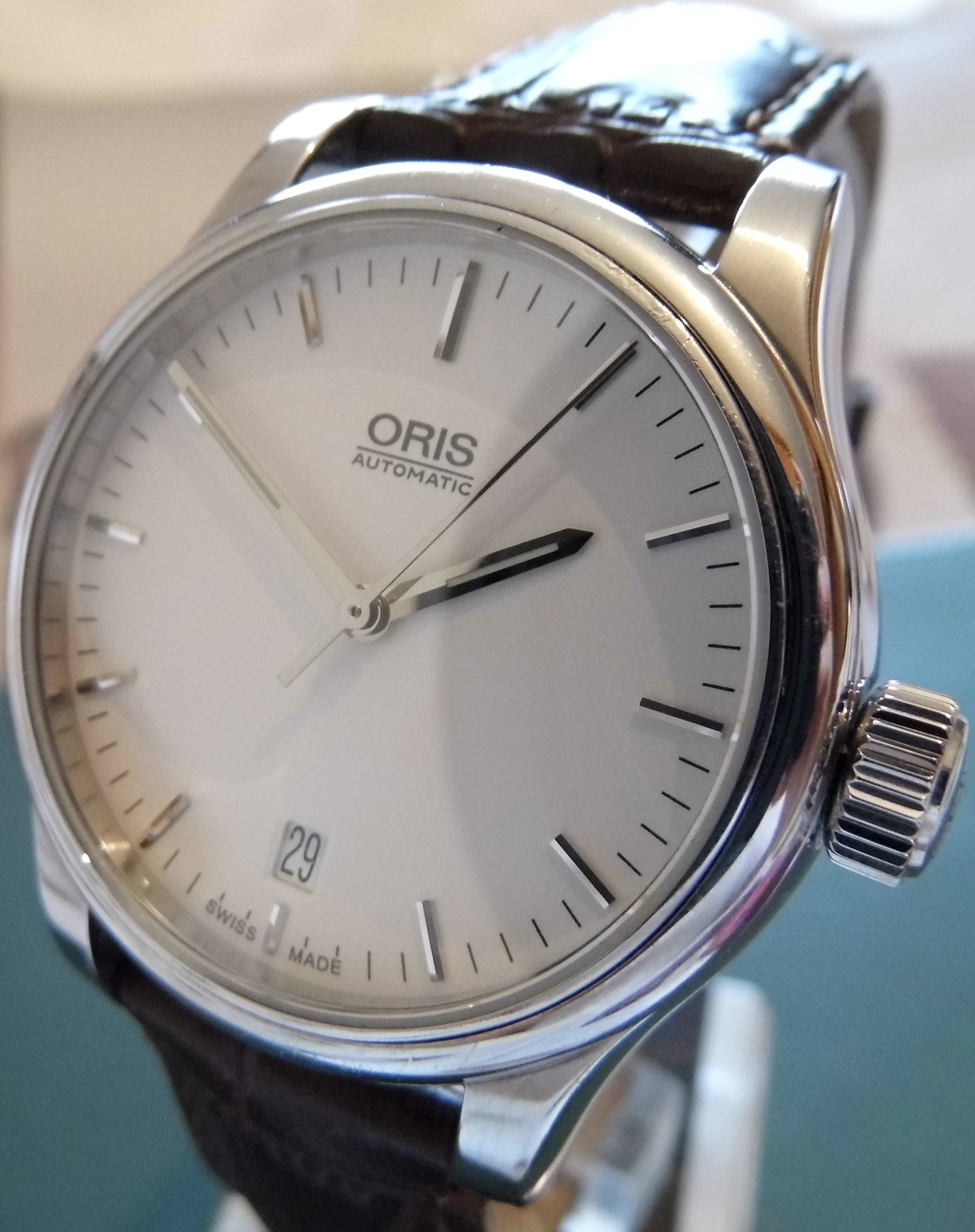 Oris Classic Date, White Dial, Brown Leather Strap