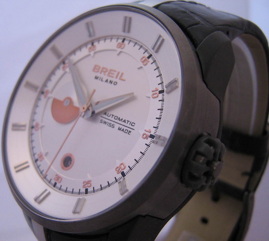 Breil Milano Automatic Watch, Silver Dial With Leather Strap