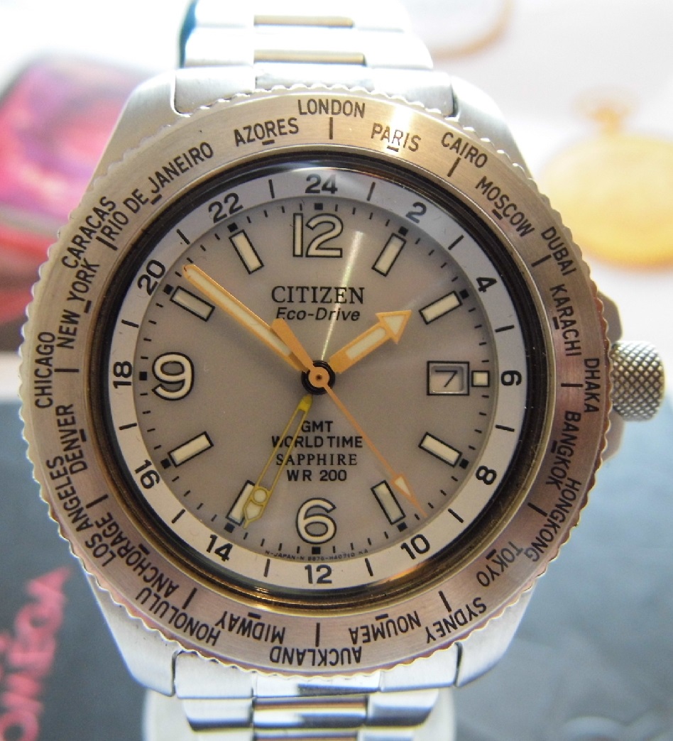 Citizen Eco Drive Promaster GMT, Silver Dial, Bracelet