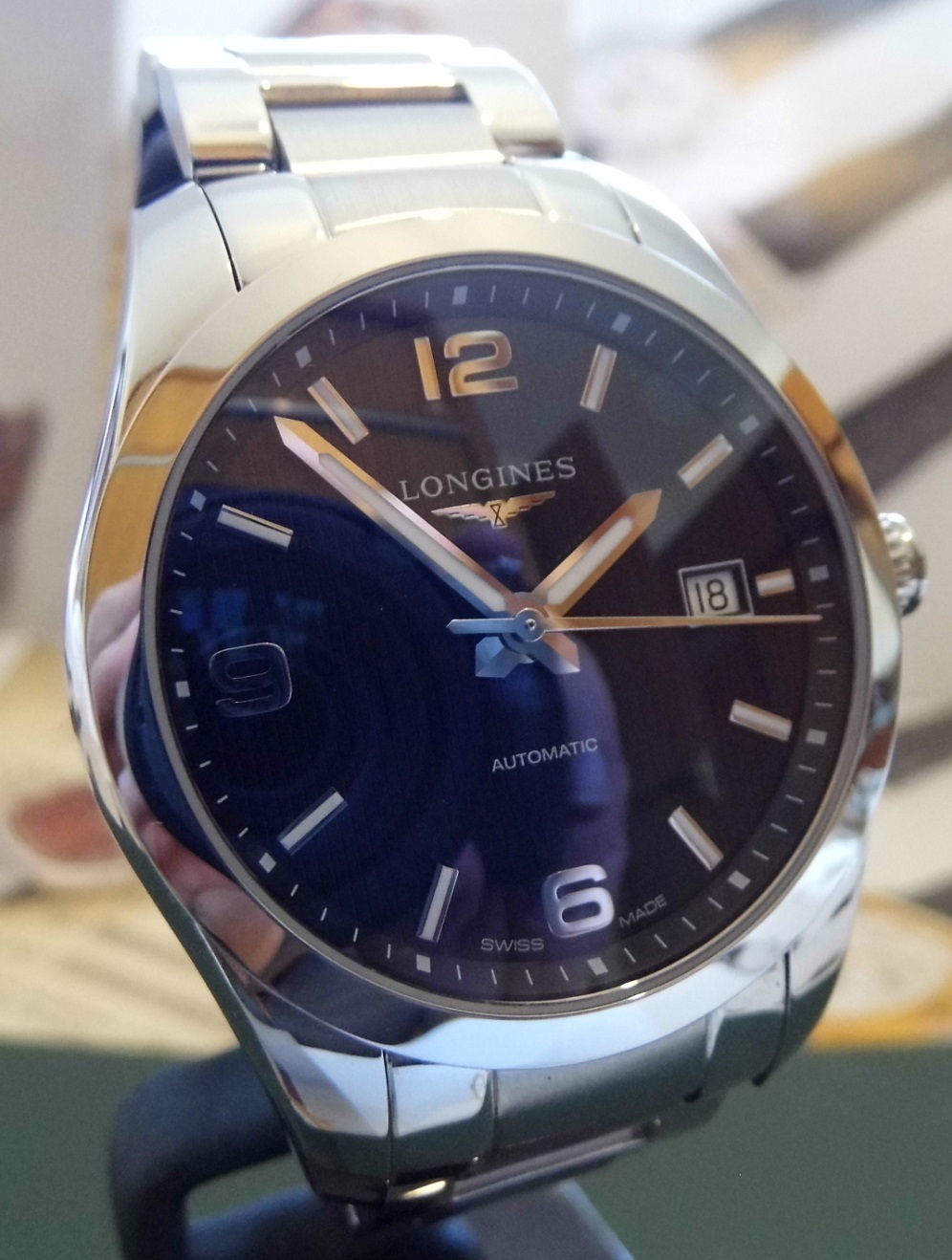 Longines Conquest Classic, Black Dial, Bracelet