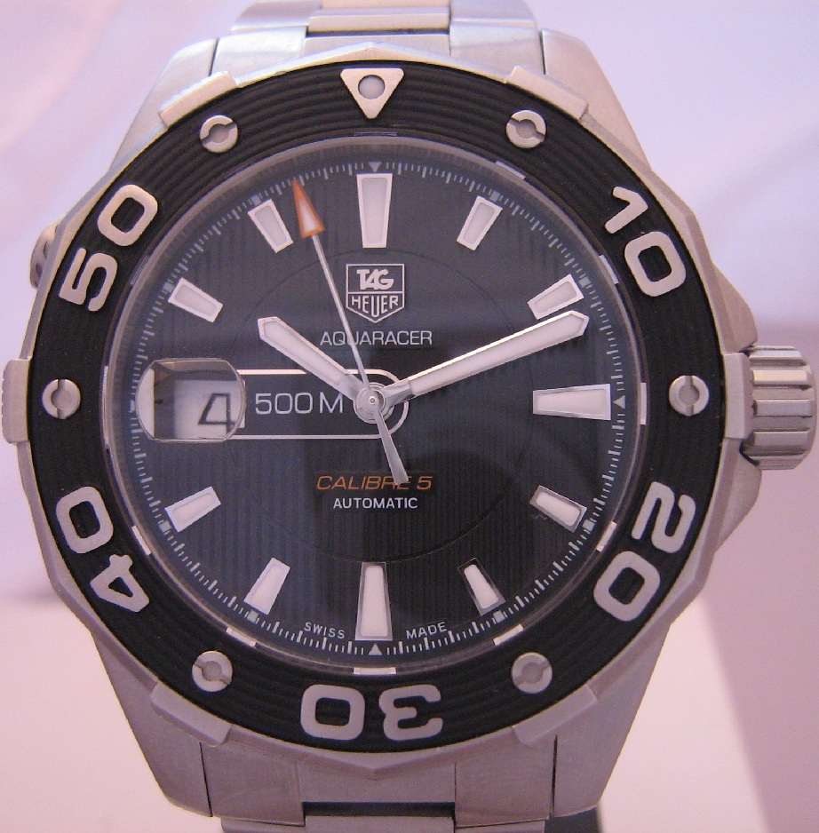 Tag Heuer Aquaracer 500M Calibre 5, Black Dial, Steel Bracelet