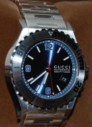 Gucci Pantheon Divers Watch, Blue Dial With Stainless Steel Bracelet
