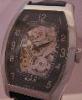Epos Tonneau Skeleton Watch, Black Dial With Leather Stap