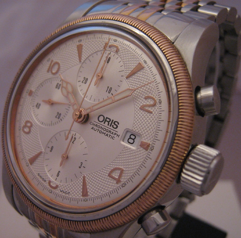 Oris Big Crown Chronograph, Silver Guilloche Dial, Steel Bracelet