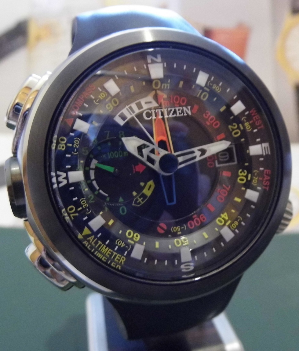 Citizen Cirrus Altichron, Black Dial, Black Rubber Strap