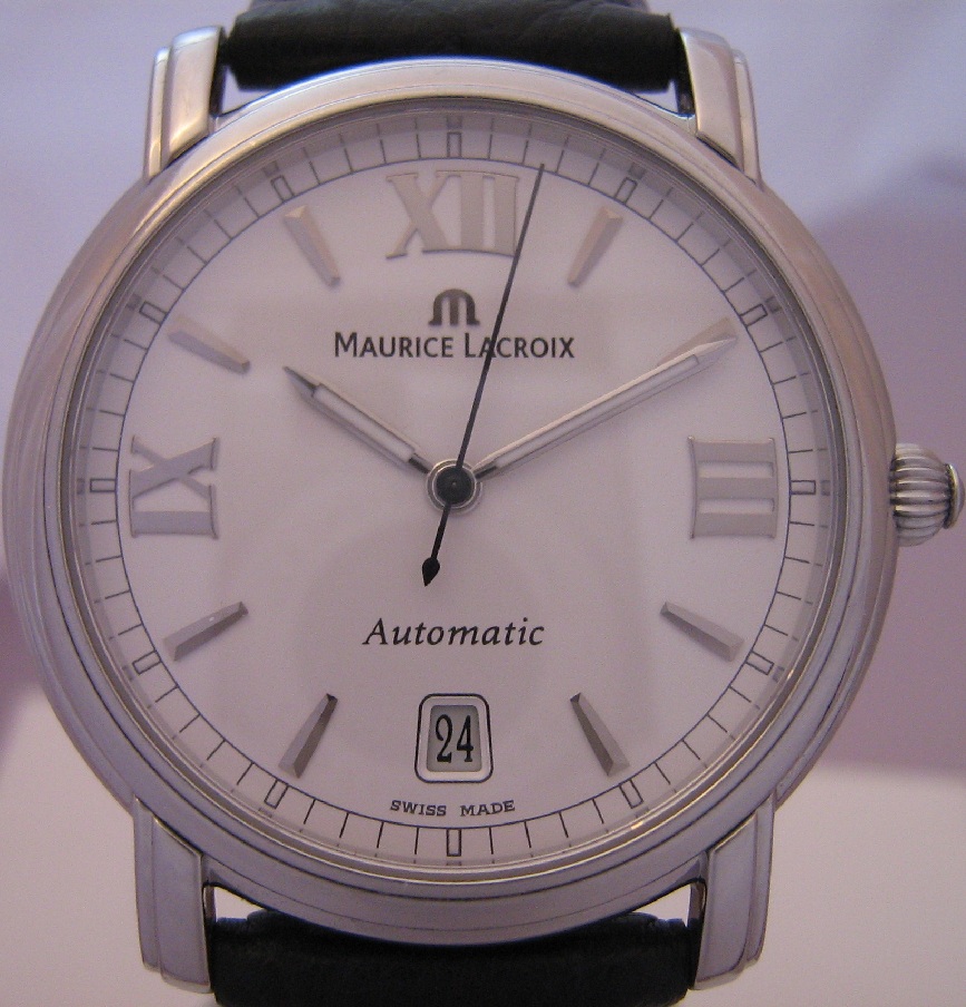 Maurice Lacroix Pontos Automatic, White Dial With Leather Strap