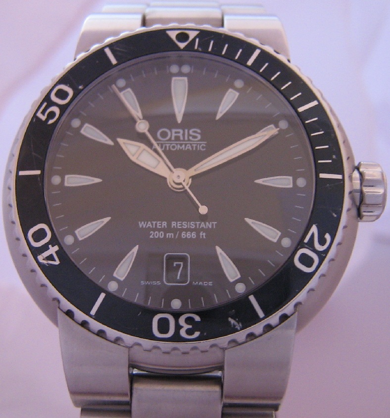 Oris TT1 Divers Watch, Black Dial With Stainless Steel Bracelet