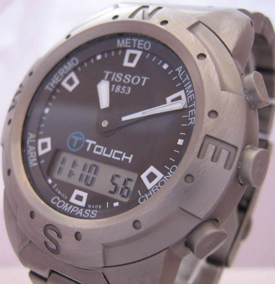 Tissot T Touch Titanium, Black Dial With Titanium Bracelet